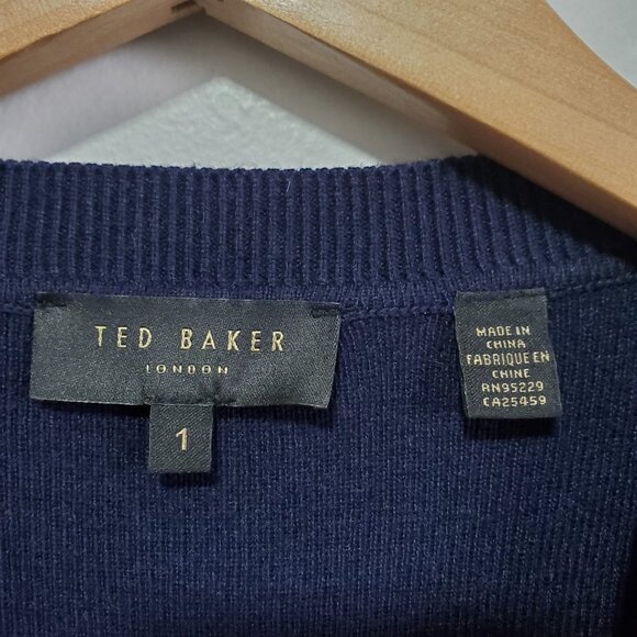 TED BAKER Sidni Kyoto Garden Layer Sweater Twofer Cashmere Blend Womens 1, Small - Picture 9 of 14